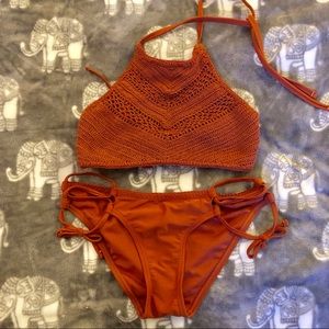 Rust Orange Crochet Bikini